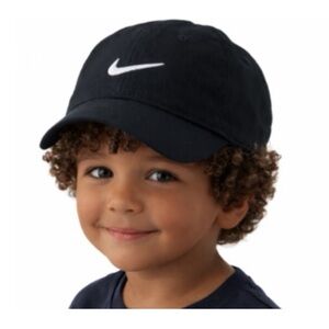 Kids Black Nike Baseball Cap with Velcro adjustable strap size 4-7